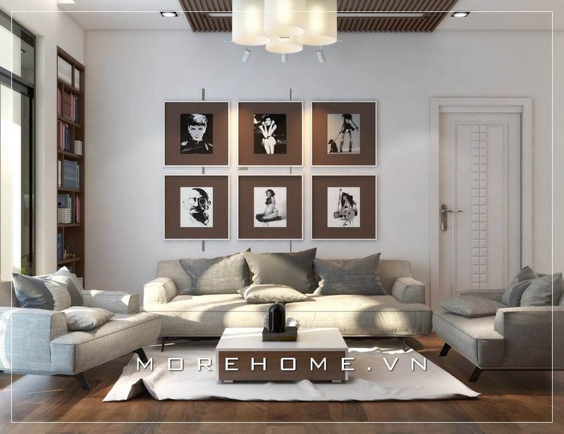 Bộ sofa bọc vải đẹp cho phòng khách chung cư hiện đại với diện tích vừa và nhỏ